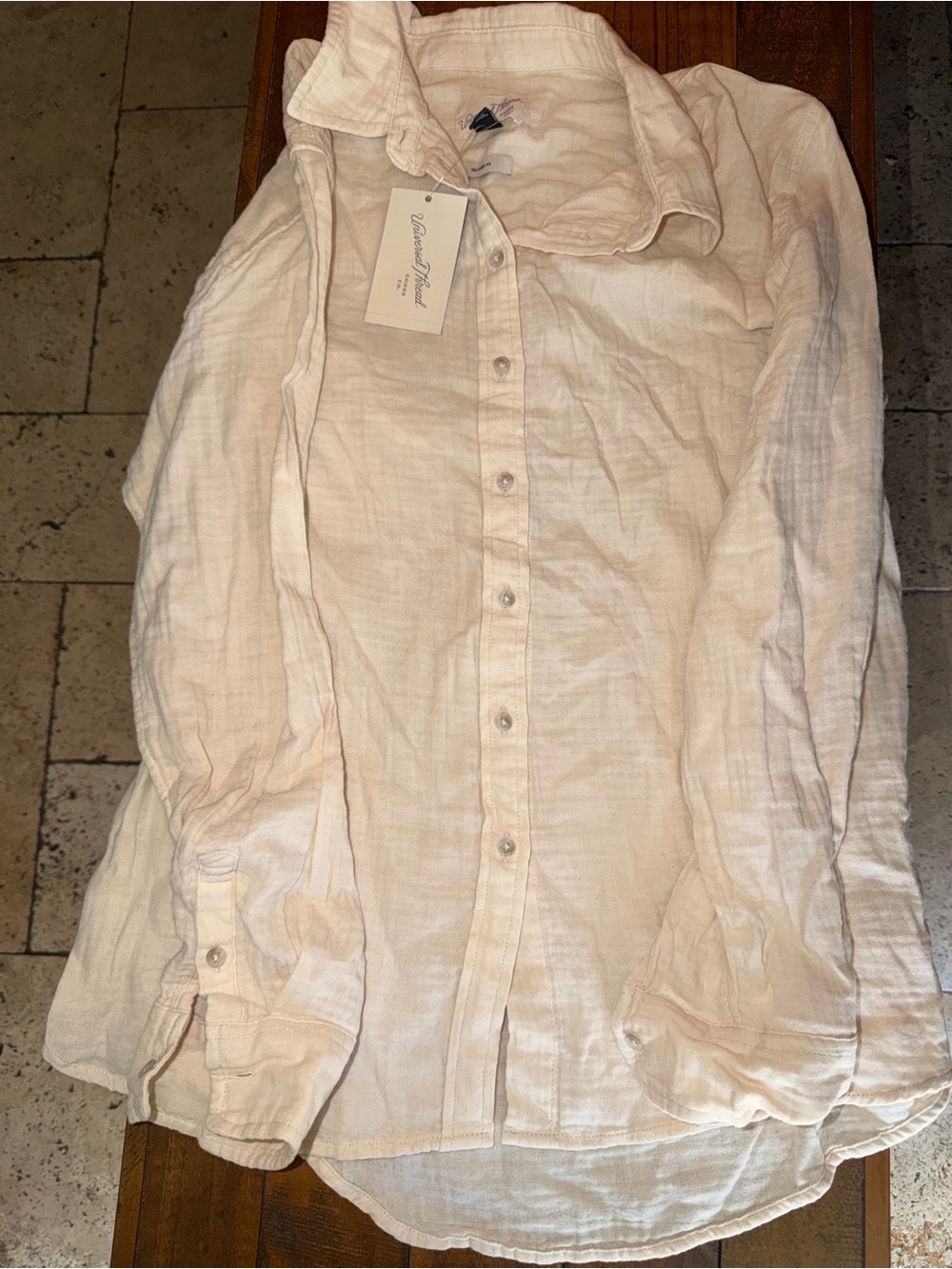 Target Women's Light Cream Button-Up Blouse